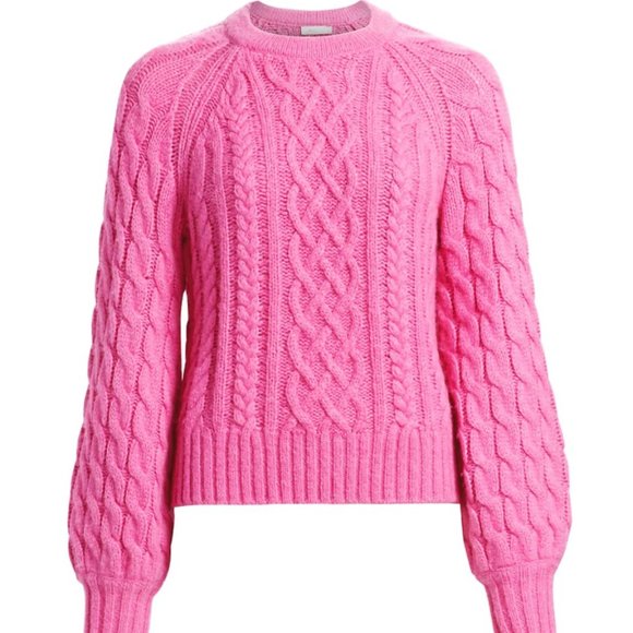 A.L.C. Cable Knit Bubblegum Pink Sweater - Picture 3 of 9